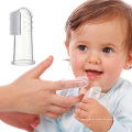 cepillo de goma de mascar del bebé del cepillo de dientes del dedo del bebé del silicón